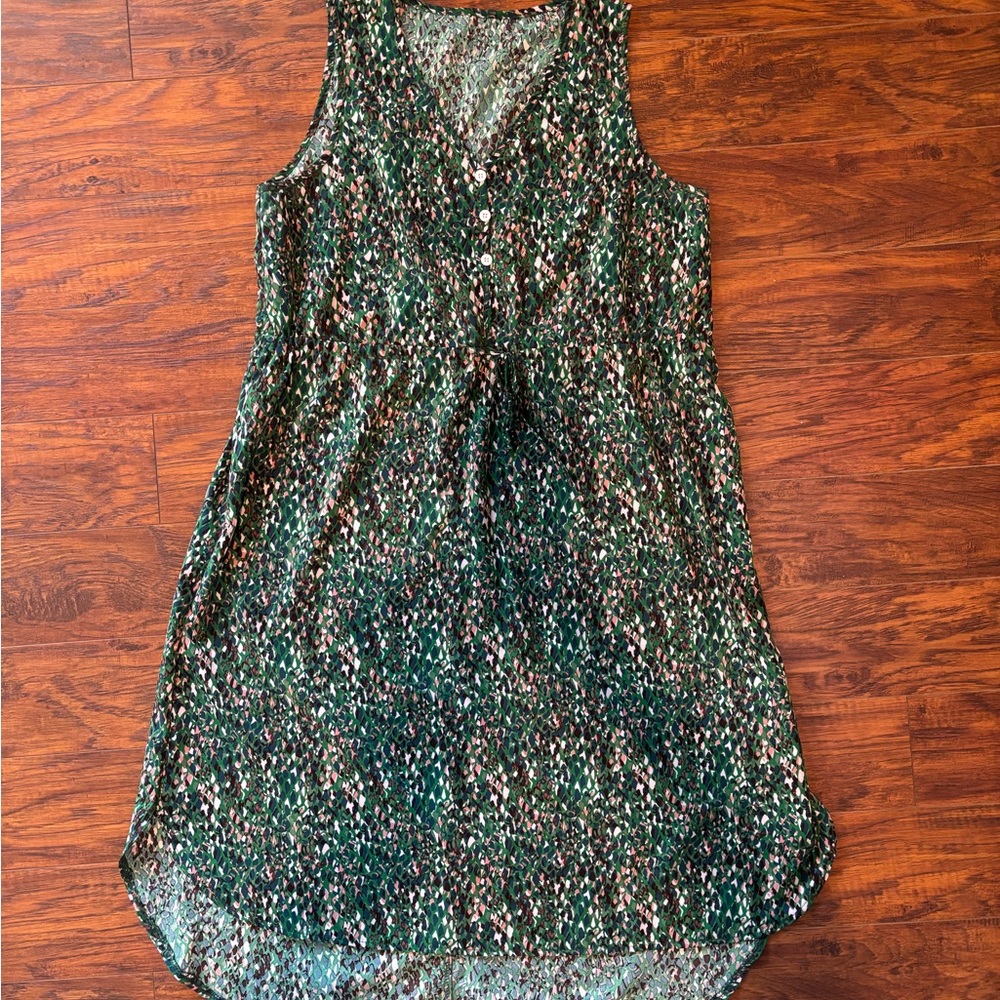 SHEIN Green Floral Midi Dress